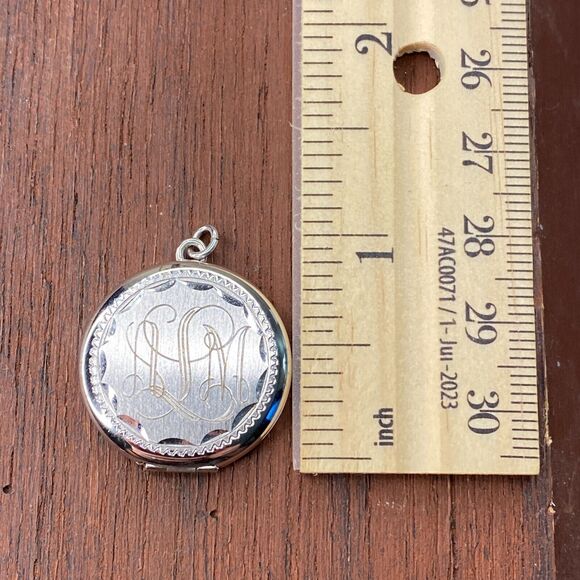 Vintage Carl Art 925 Sterling Silver "ALM" Monogram Locket Mother's Day Charm - Picture 5 of 6